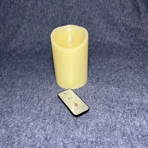 Luminara Flameless LED Pillar Candle Ivory Wax 6 Inch with Remote Control